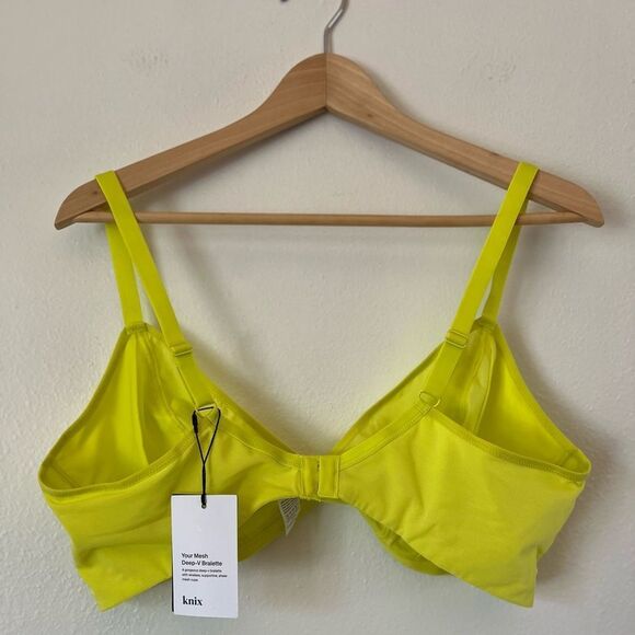 Knix Your Mesh Deep V Bralette in Citron size XXXXL - Picture 3 of 6